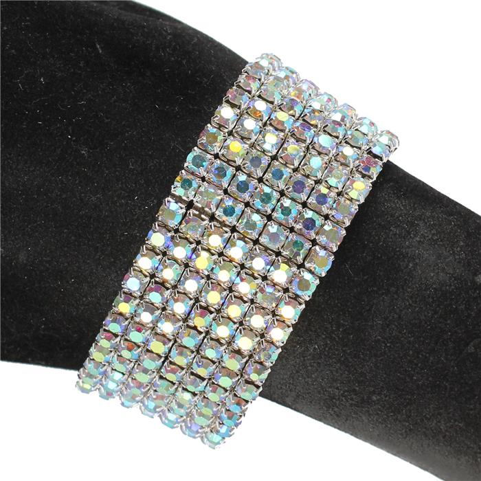 7 Line Rhinestones Stretch Bracelet