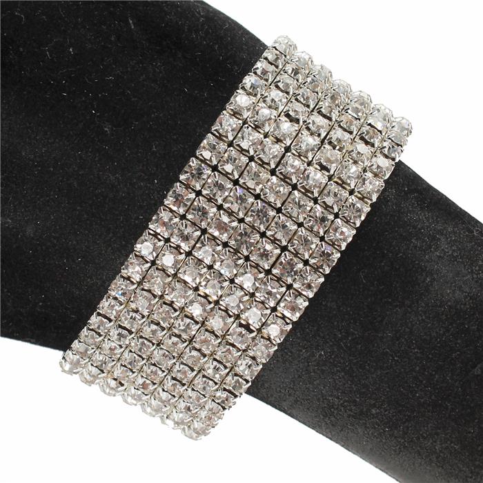 7 Line Rhinestones Stretch Bracelet