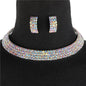 4 Row Rhinestones Choker Set