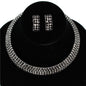 4 Row Rhinestones Choker Set