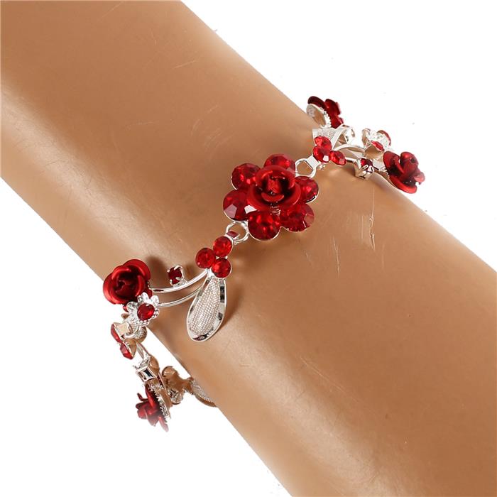 Rhinestones Flower Bracelet