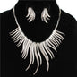 Metal Fire Shape Necklace Set