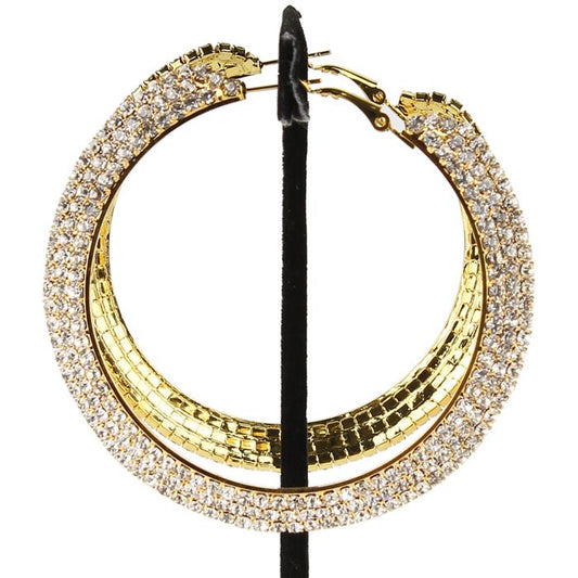 3'' Rhinestone Hoop Earring