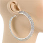 3.4 inch Rhinestone Hoop Earring