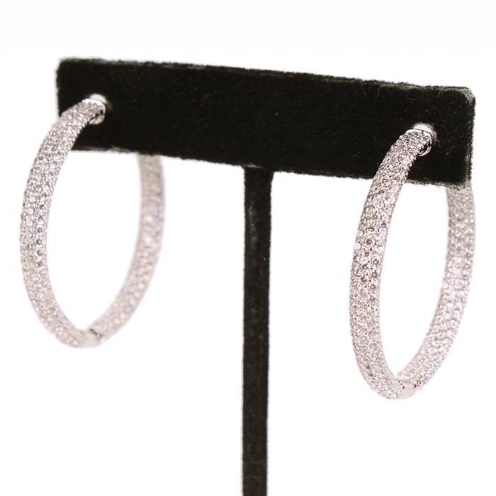 Cubic Zirconia Hoop Earrings