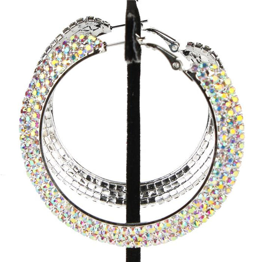 2.5'' Rhinestone Hoop Earring