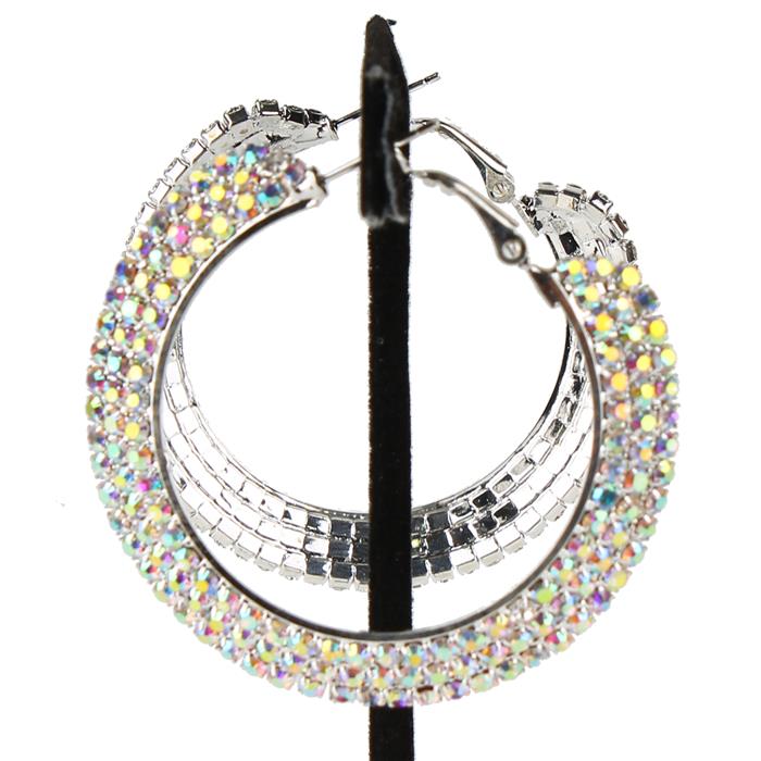 2.25'' Rhinestone Hoop Earring