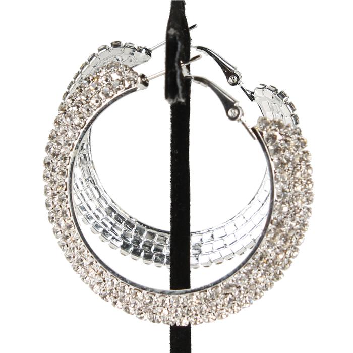 2.25'' Rhinestone Hoop Earring