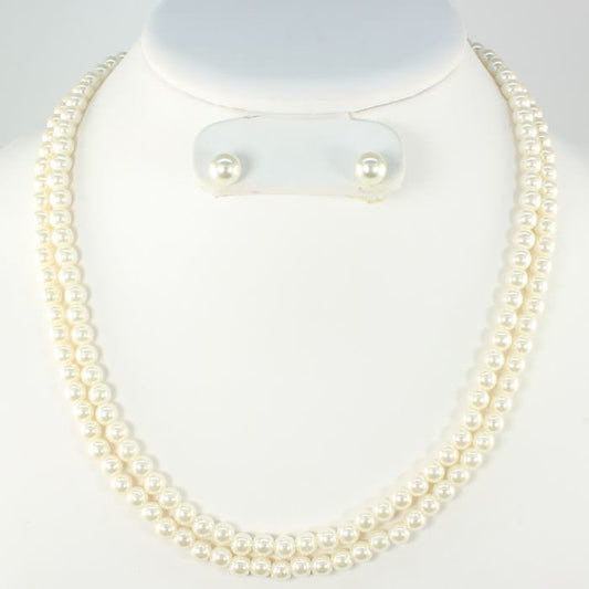 Faux Pearl Necklace Set