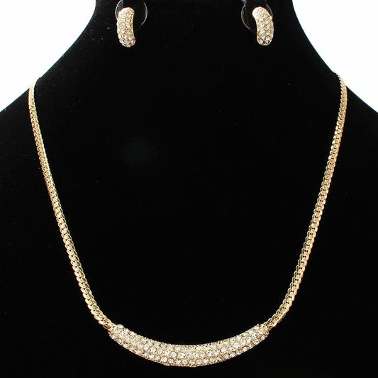 Rhinestone Metal  Necklace Set