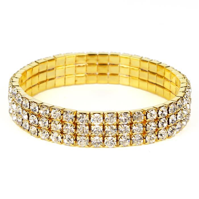 Rhinestone 3 Line Stretch Bracelet