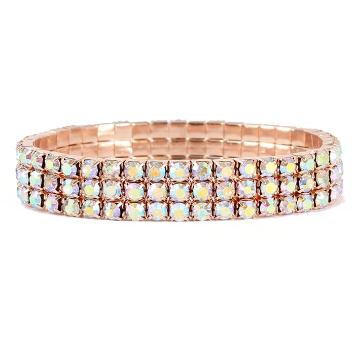 Rhinestone 3 Line Stretch Bracelet