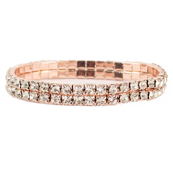 Rhinestone 2 Line Stretch Bracelet