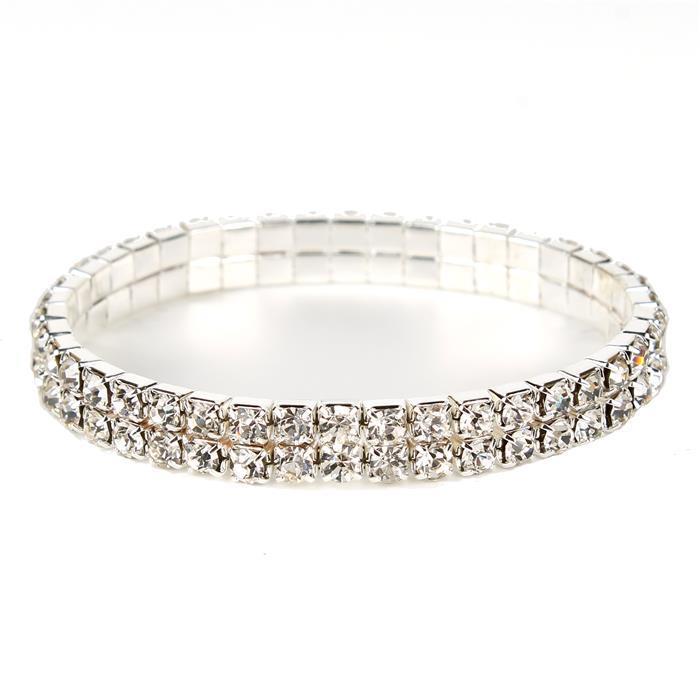 Rhinestone 2 Line Stretch Bracelet