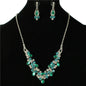 Rhinestones Tear Necklace Set