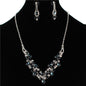 Rhinestones Tear Necklace Set