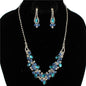 Rhinestones Tear Necklace Set