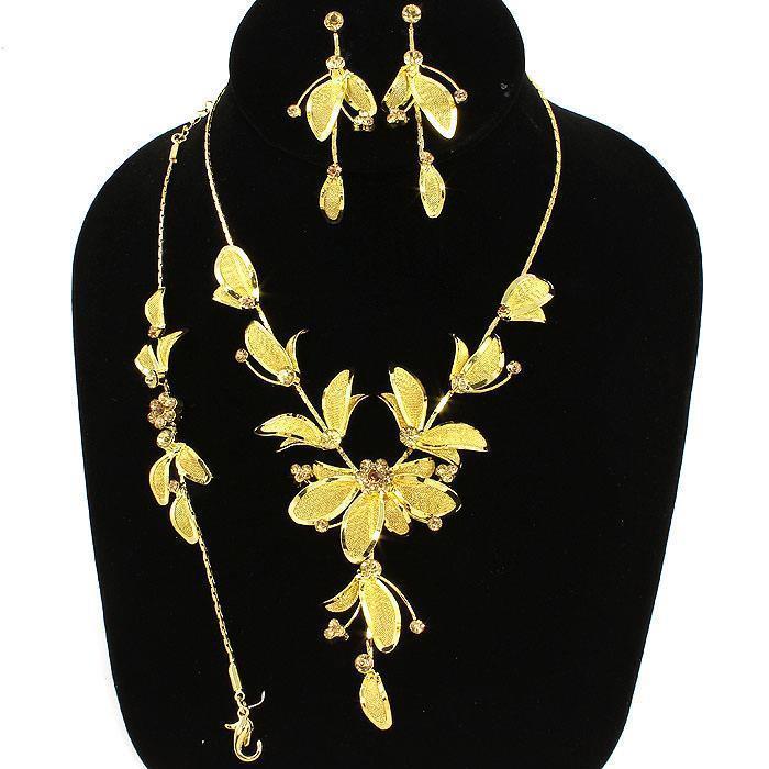 3Pc Rhinestone Necklace Set