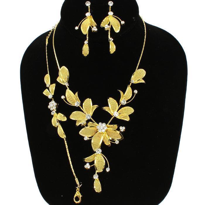 3Pc Rhinestone Necklace Set