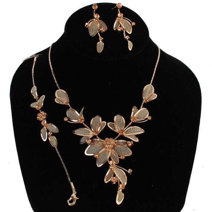 3Pc Rhinestone Necklace Set