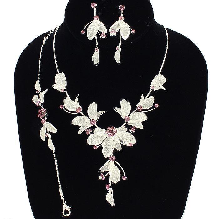 3Pc Rhinestone Necklace Set