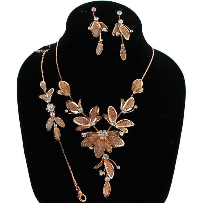 3Pc Rhinestone Necklace Set