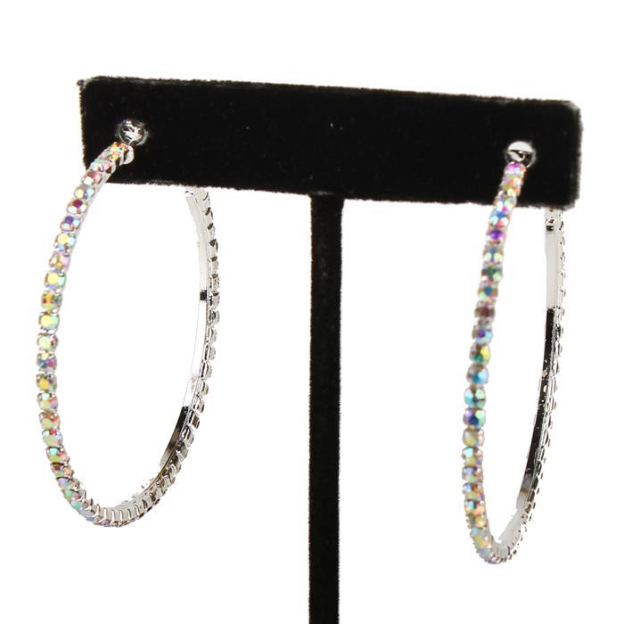 2'' Rhinestone Hoop Earring