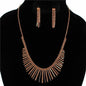 Rhinestone Fringed Necklace Set