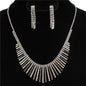 Rhinestone Fringed Necklace Set