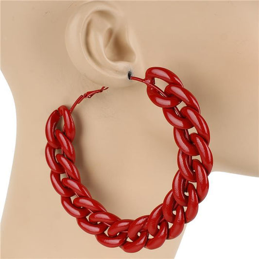 CCB Curb Chain Hoop Earring