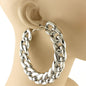 CCB Curb Chain Hoop Earring