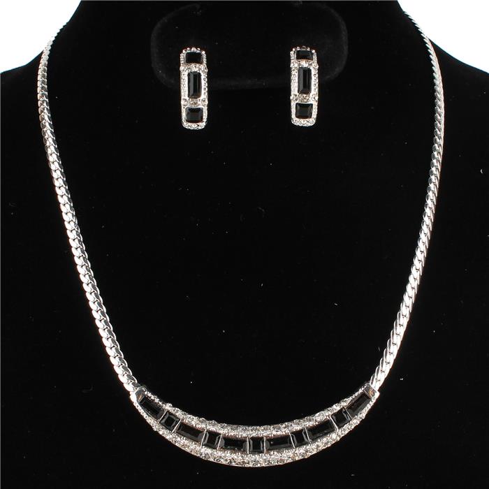 Fashion Metal Rhinestone Necklace Set0.