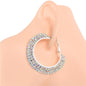 2' Rhinestone 3 Line Hoop Earring