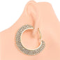 2' Rhinestone 3 Line Hoop Earring