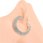 2' Rhinestone 3 Line Hoop Earring