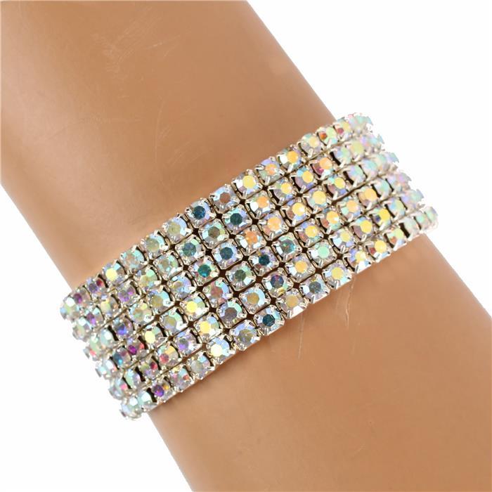 Rhinestone 6 Line Stretch Bracelet