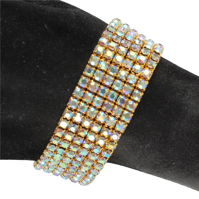 Rhinestone 6 Line Stretch Bracelet