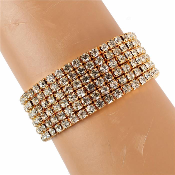 Rhinestone 6 Line Stretch Bracelet