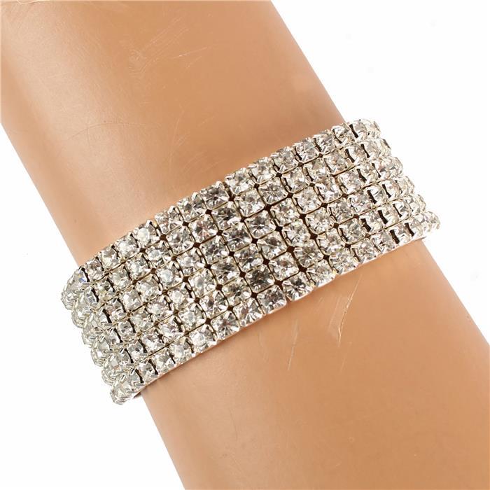 Rhinestone 6 Line Stretch Bracelet