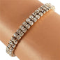 Rhinestones Two Lines  Stretch Bracelet