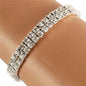 Rhinestones Two Lines  Stretch Bracelet