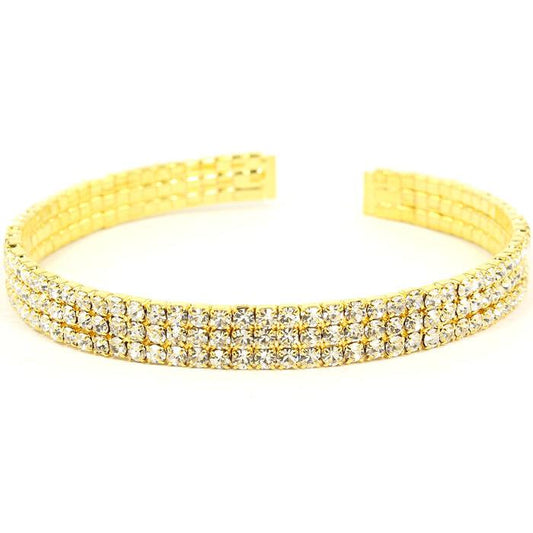 3 Lines Rhinestone Bangle