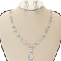 Cubic Zirconia Teardrop Necklace Set