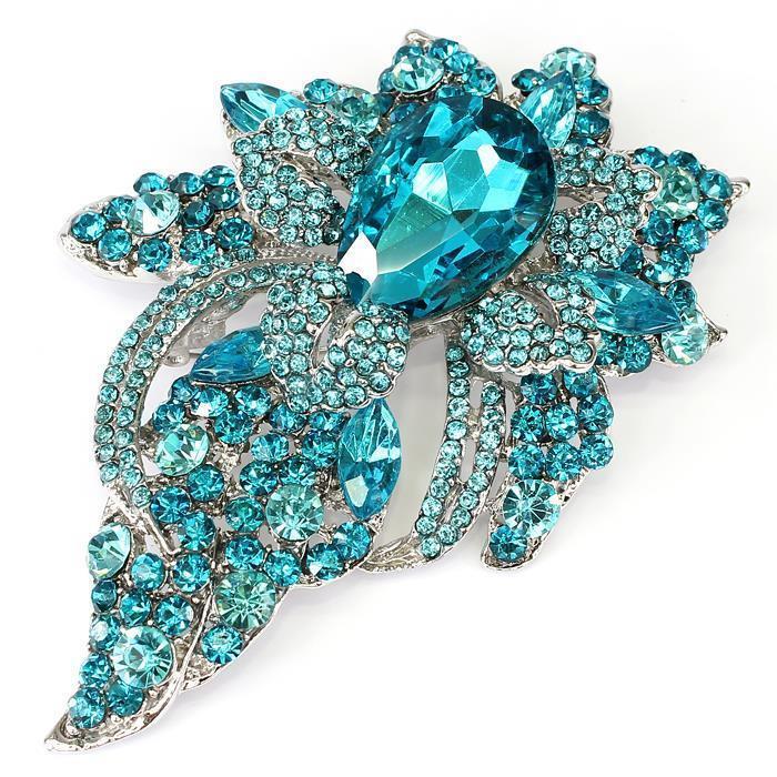 Crystal Flower Brooch