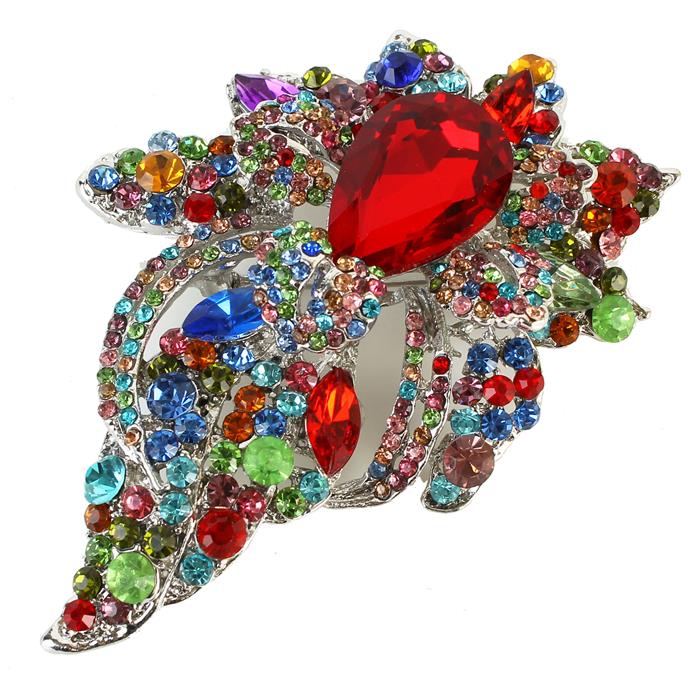 Crystal Flower Brooch