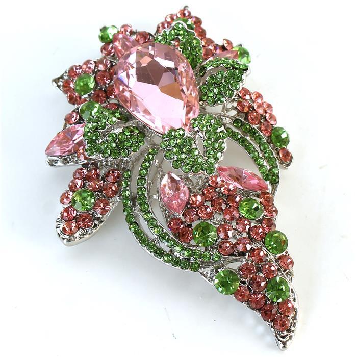 Crystal Flower Brooch