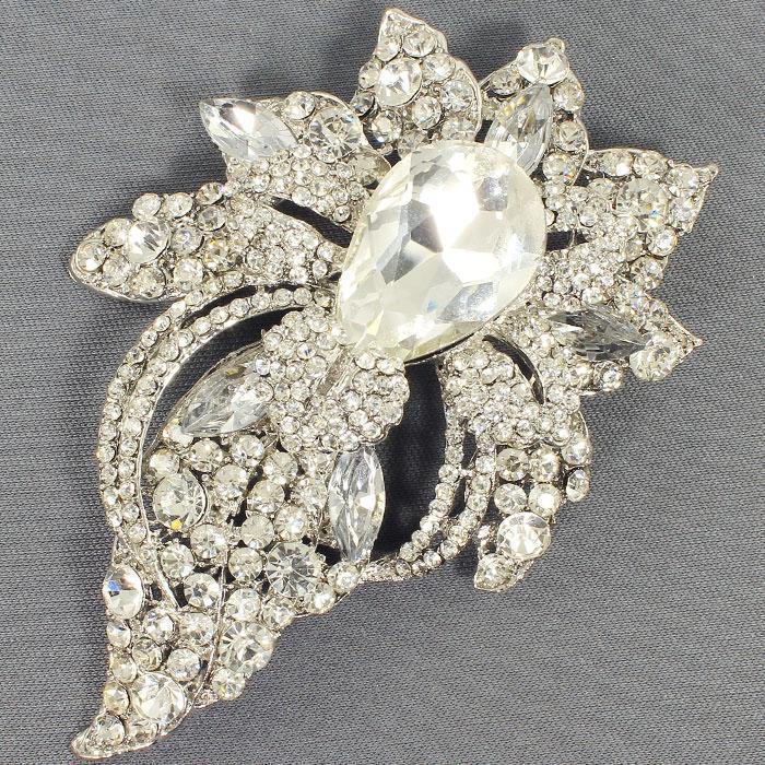 Crystal Flower Brooch