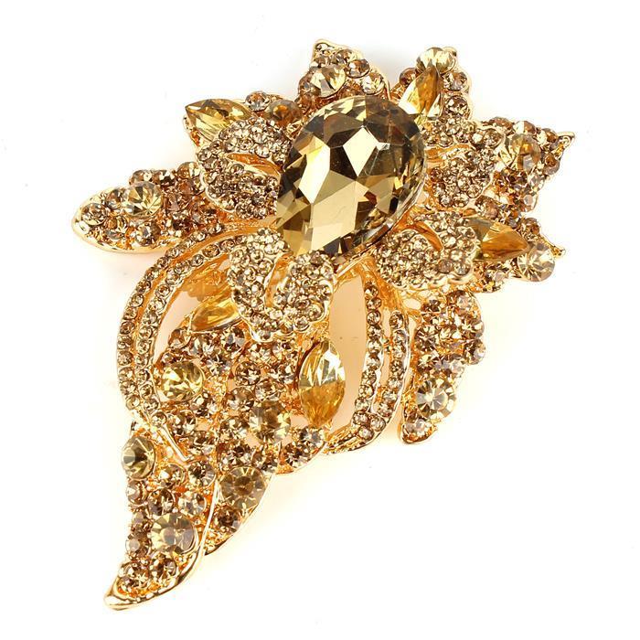 Crystal Flower Brooch