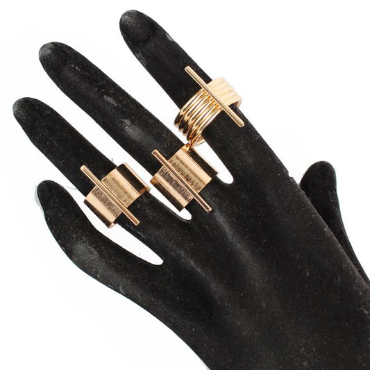 3 PCS Metal  Midi Ring Set