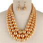 3 Layered Pearl Necklace Set